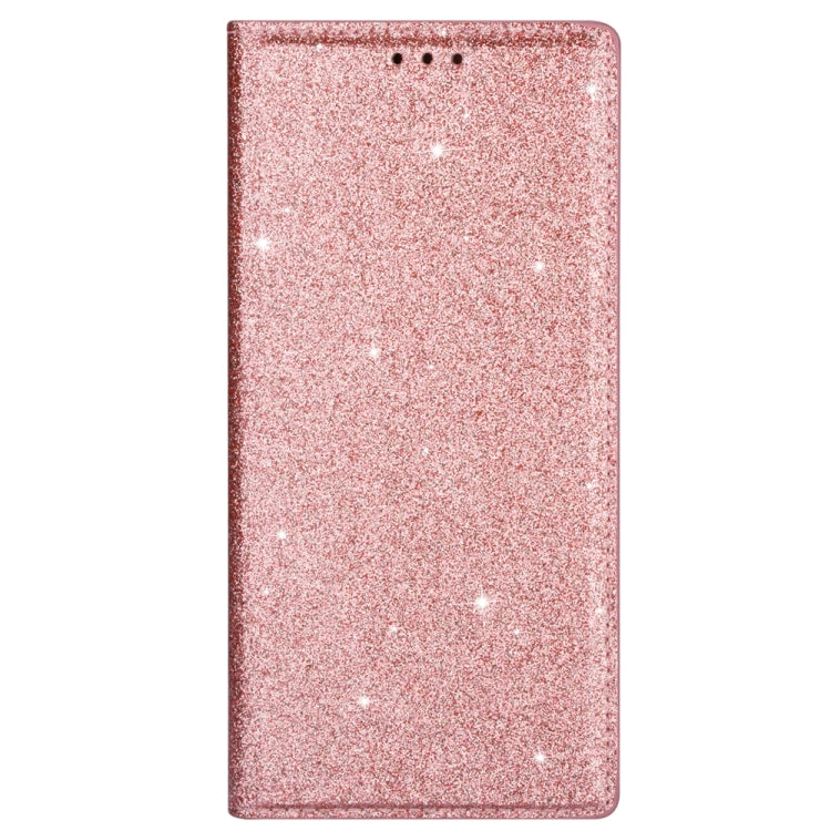 For Samsung Galaxy A81 Ultrathin Glitter Magnetic Horizontal Flip Leather Case with Holder & Card Slots(Rose Gold)