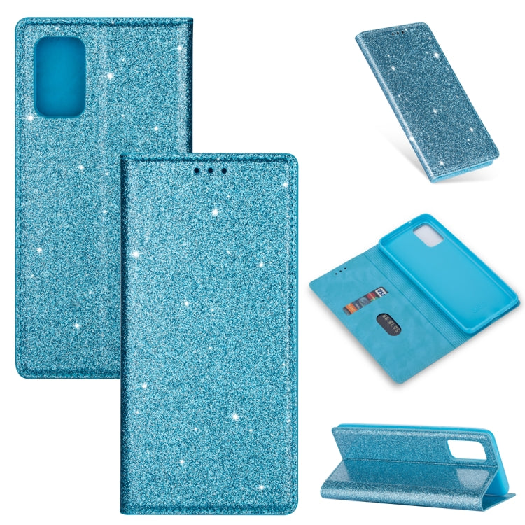 For Samsung Galaxy A91 Ultrathin Glitter Magnetic Horizontal Flip Leather Case with Holder & Card Slots