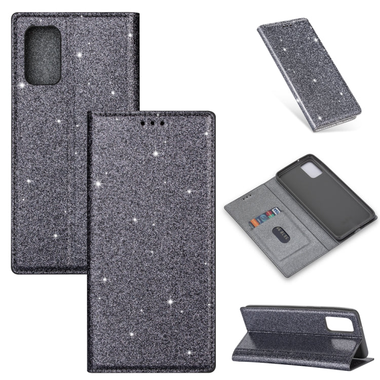 For Samsung Galaxy A91 Ultrathin Glitter Magnetic Horizontal Flip Leather Case with Holder & Card Slots