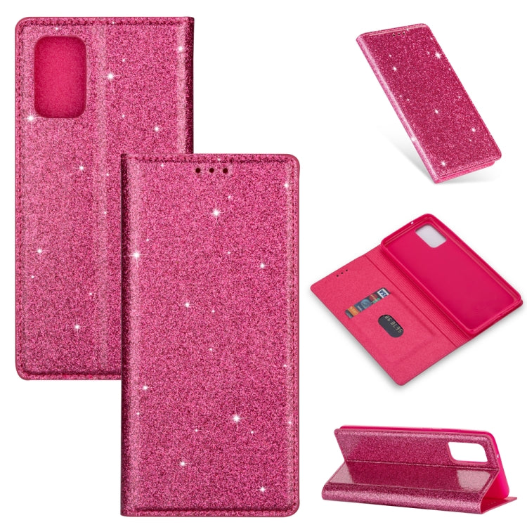 For Samsung Galaxy A71 Ultrathin Glitter Magnetic Horizontal Flip Leather Case with Holder & Card Slots