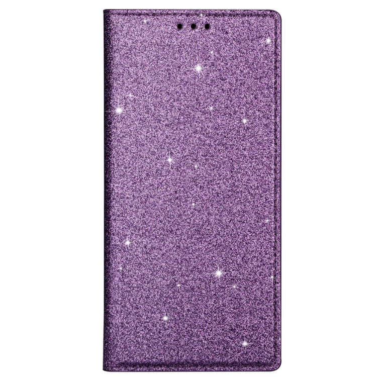 For Samsung Galaxy S20+ Ultrathin Glitter Magnetic Horizontal Flip Leather Case with Holder & Card Slots(Purple)