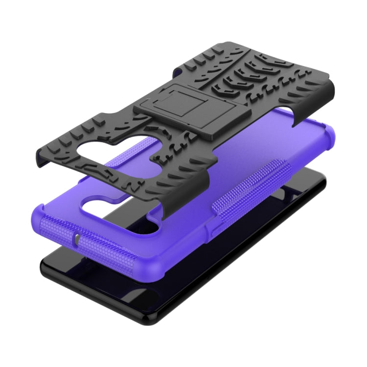 For LG Stylo 6 Tire Texture Shockproof TPU + PC Protective Case with Holder