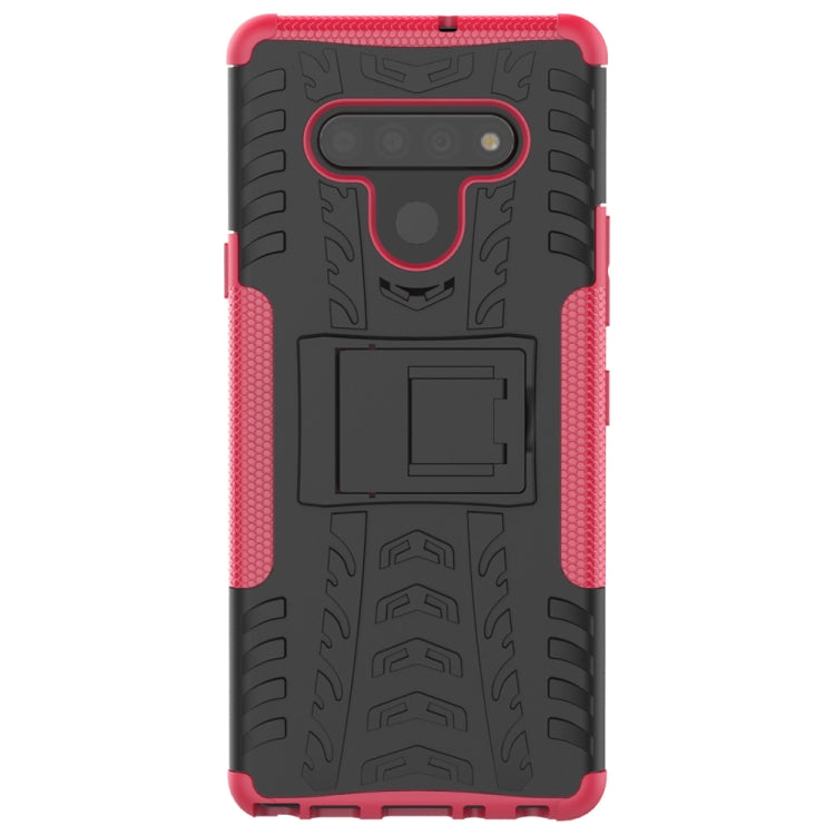 For LG Stylo 6 Tire Texture Shockproof TPU + PC Protective Case with Holder