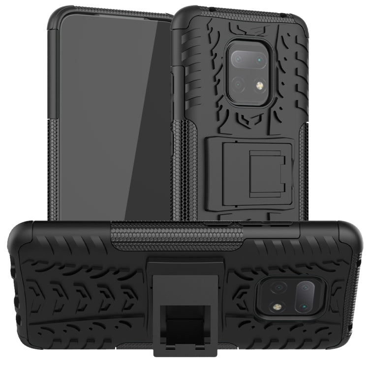 For Xiaomi Redmi 10X 5G Tire Texture Shockproof TPU + PC Protective Case with Holder