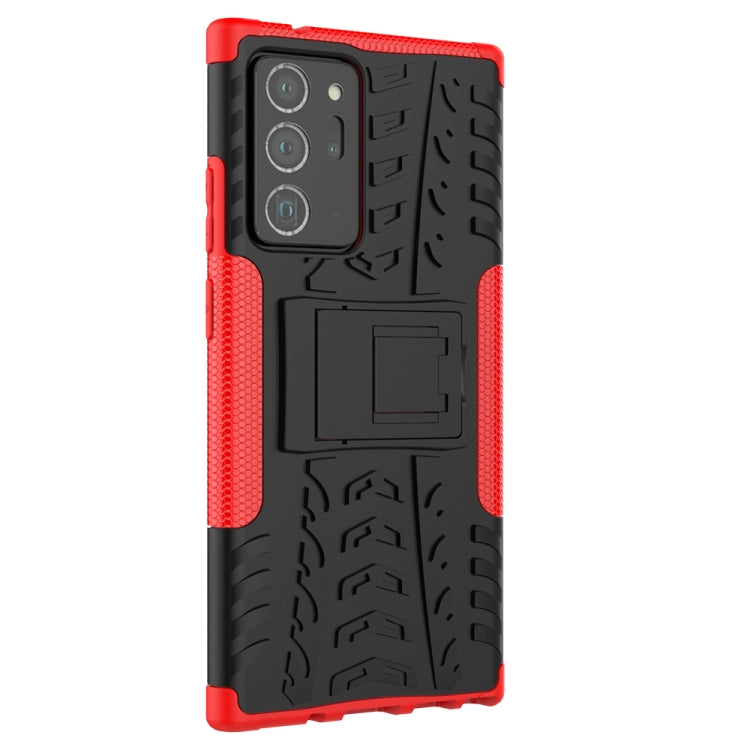 For Samsung Galaxy Note20 Ultra Tire Texture Shockproof TPU + PC Protective Case with Holder