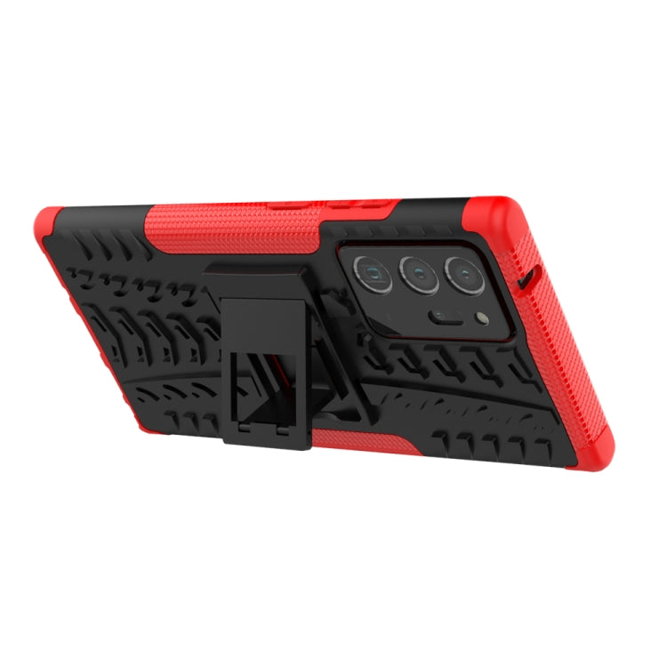 For Samsung Galaxy Note20 Ultra Tire Texture Shockproof TPU + PC Protective Case with Holder