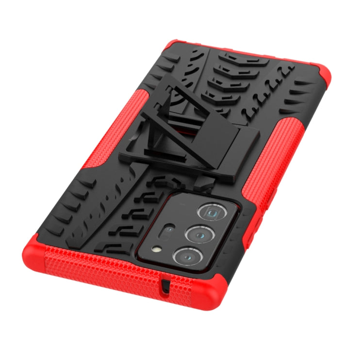 For Samsung Galaxy Note20 Ultra Tire Texture Shockproof TPU + PC Protective Case with Holder