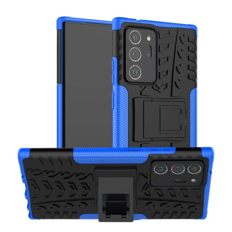 For Samsung Galaxy Note20 Ultra Tire Texture Shockproof TPU + PC Protective Case with Holder