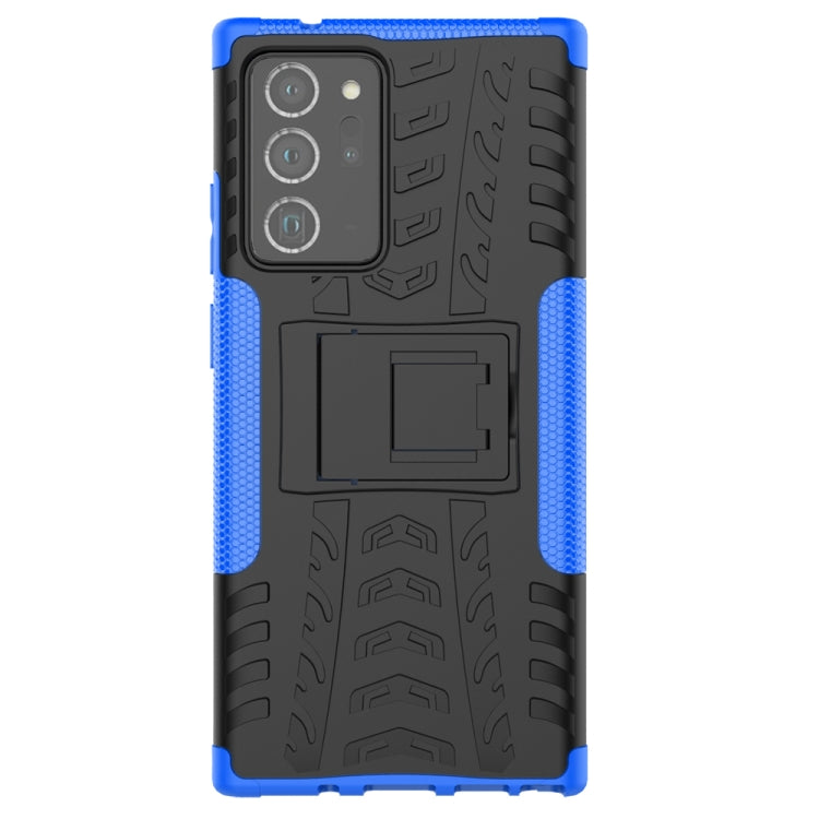 For Samsung Galaxy Note20 Ultra Tire Texture Shockproof TPU + PC Protective Case with Holder