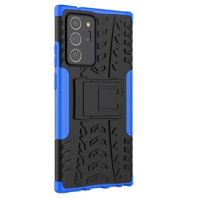 For Samsung Galaxy Note20 Ultra Tire Texture Shockproof TPU + PC Protective Case with Holder