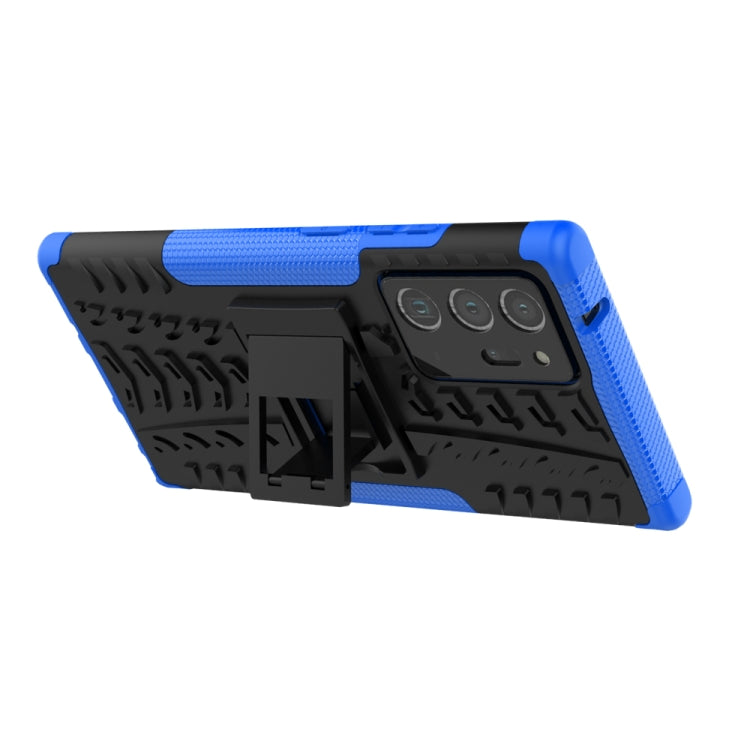 For Samsung Galaxy Note20 Ultra Tire Texture Shockproof TPU + PC Protective Case with Holder