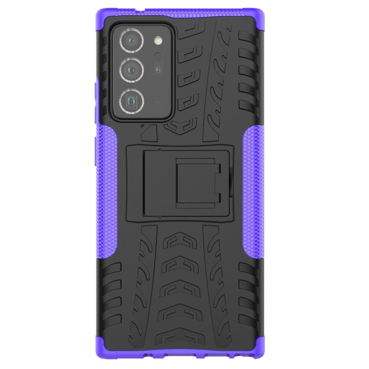 For Samsung Galaxy Note20 Ultra Tire Texture Shockproof TPU + PC Protective Case with Holder