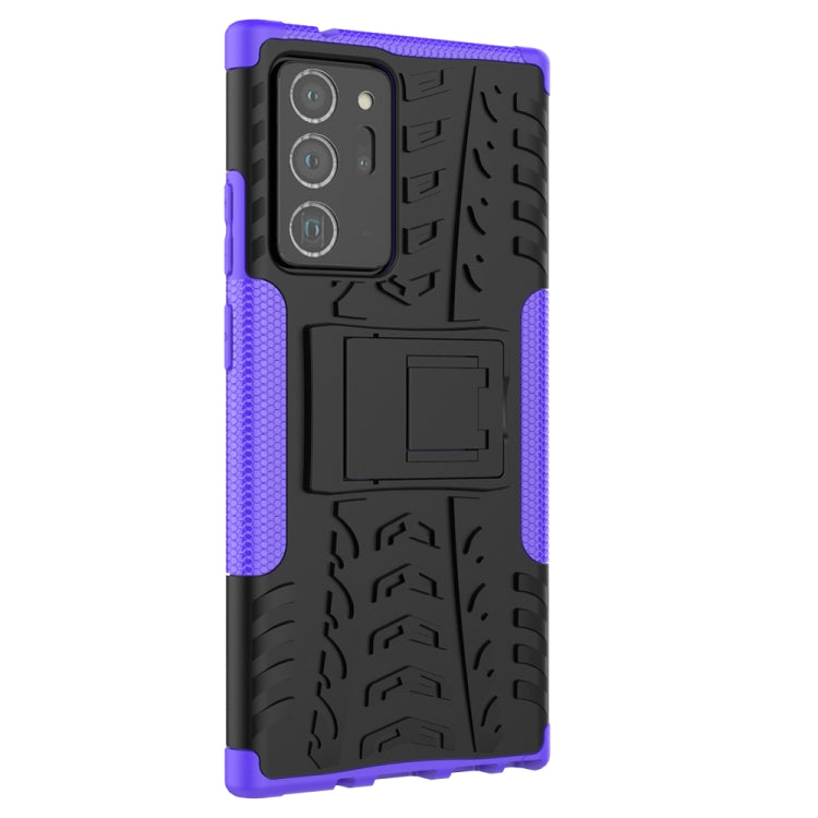 For Samsung Galaxy Note20 Ultra Tire Texture Shockproof TPU + PC Protective Case with Holder
