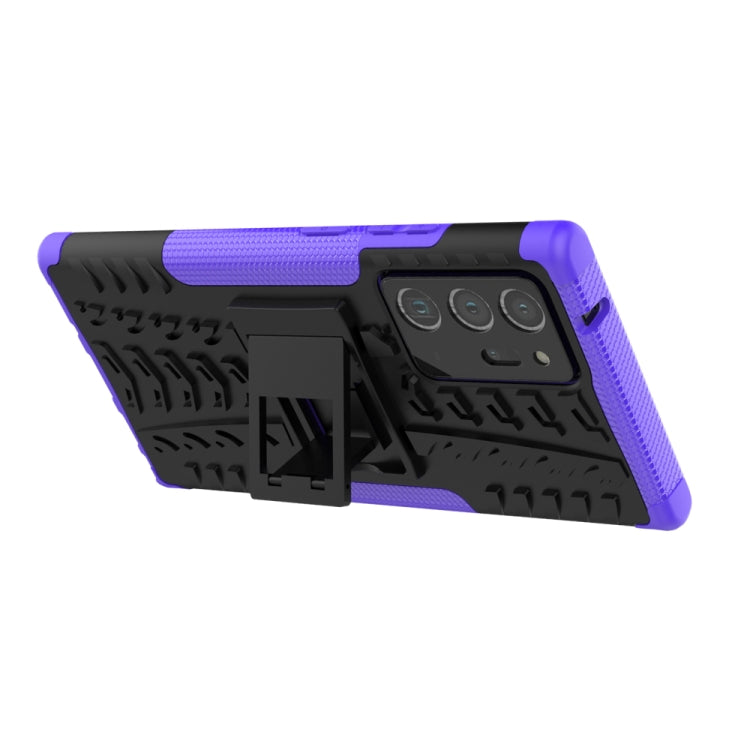 For Samsung Galaxy Note20 Ultra Tire Texture Shockproof TPU + PC Protective Case with Holder