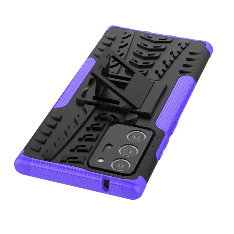For Samsung Galaxy Note20 Ultra Tire Texture Shockproof TPU + PC Protective Case with Holder