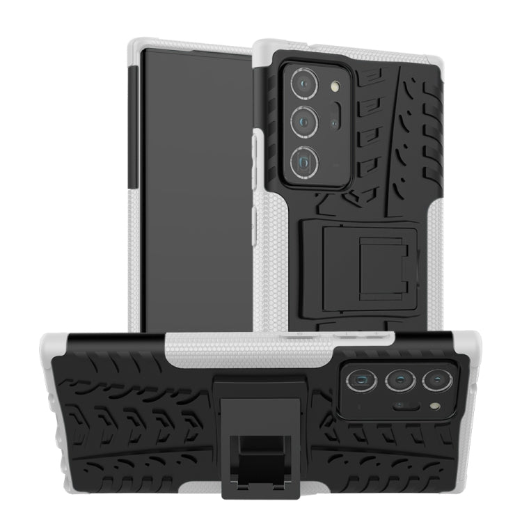 For Samsung Galaxy Note20 Ultra Tire Texture Shockproof TPU + PC Protective Case with Holder
