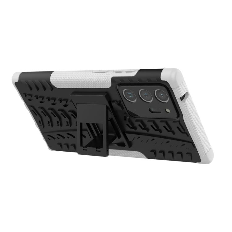 For Samsung Galaxy Note20 Ultra Tire Texture Shockproof TPU + PC Protective Case with Holder