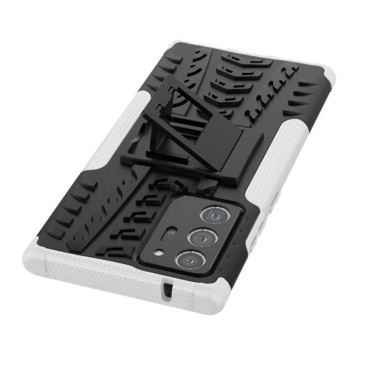 For Samsung Galaxy Note20 Ultra Tire Texture Shockproof TPU + PC Protective Case with Holder