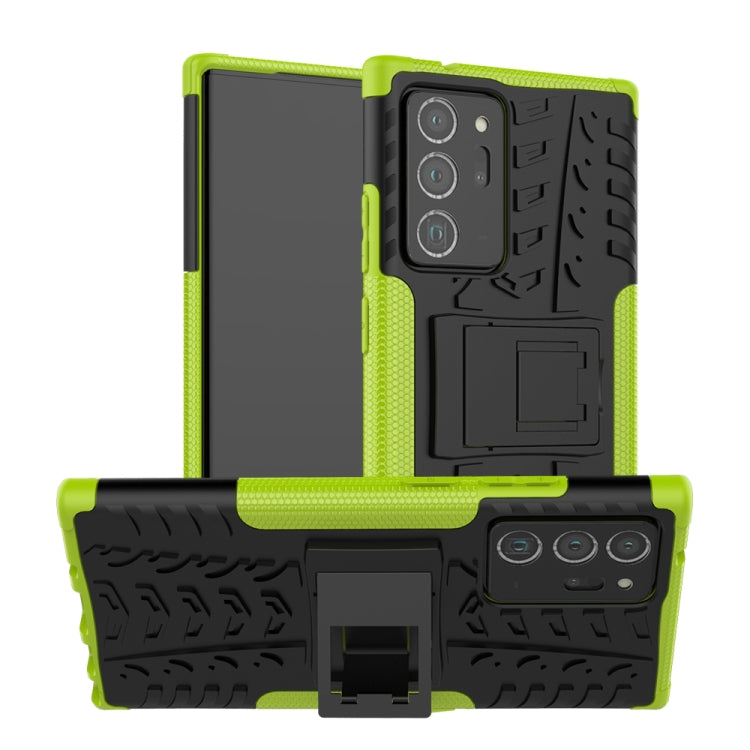 For Samsung Galaxy Note20 Ultra Tire Texture Shockproof TPU + PC Protective Case with Holder
