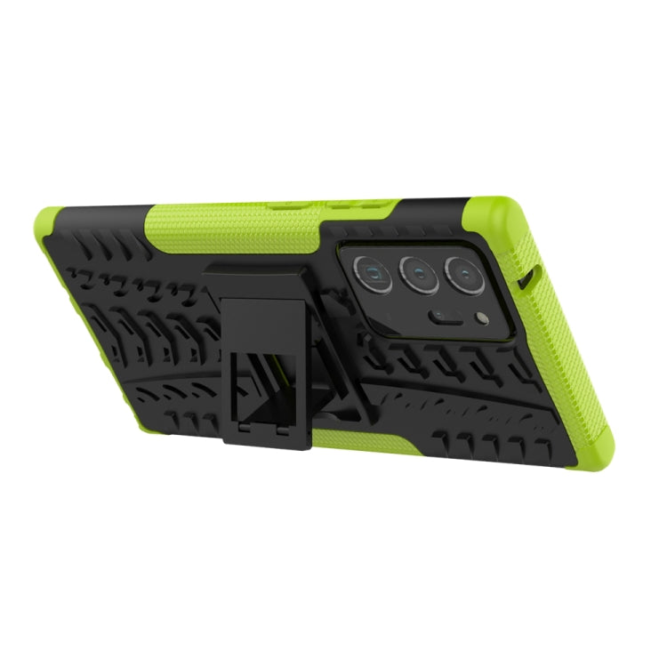 For Samsung Galaxy Note20 Ultra Tire Texture Shockproof TPU + PC Protective Case with Holder