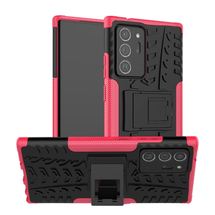 For Samsung Galaxy Note20 Ultra Tire Texture Shockproof TPU + PC Protective Case with Holder