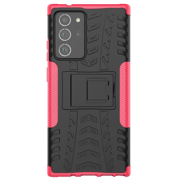 For Samsung Galaxy Note20 Ultra Tire Texture Shockproof TPU + PC Protective Case with Holder