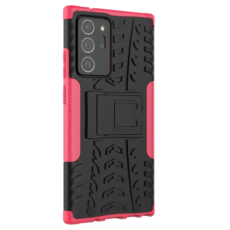 For Samsung Galaxy Note20 Ultra Tire Texture Shockproof TPU + PC Protective Case with Holder