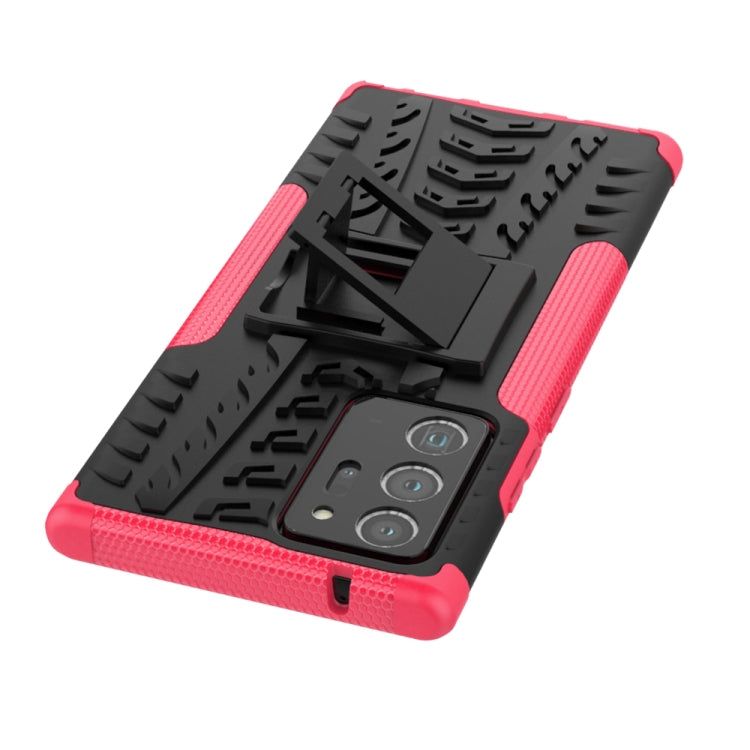 For Samsung Galaxy Note20 Ultra Tire Texture Shockproof TPU + PC Protective Case with Holder