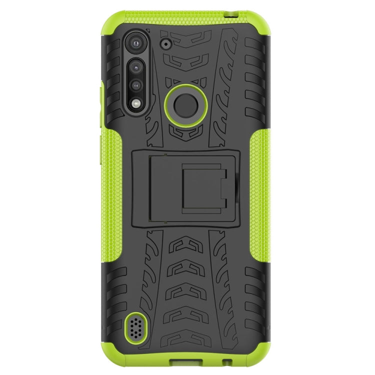 For Motorola Moto G8 Power Lite Tire Texture Shockproof TPU + PC Protective Case with Holder