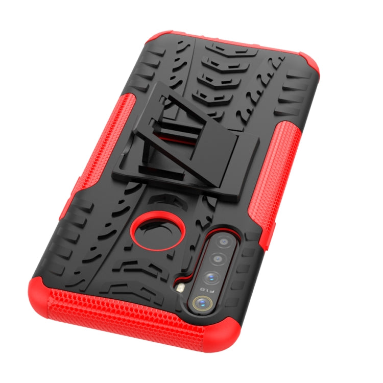 For OPPO Realme / Realme C3 Tire Texture Shockproof TPU + PC Protective Case with Holder