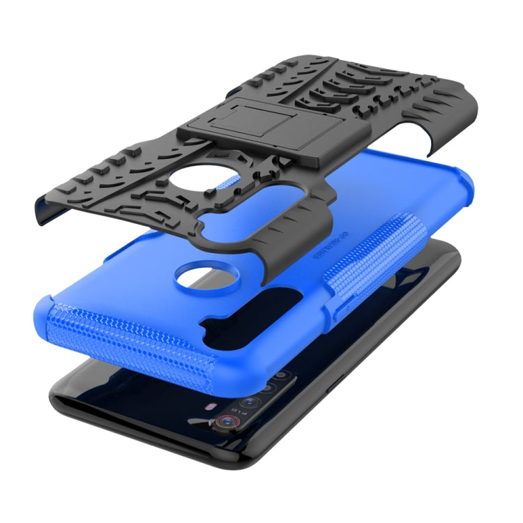 For OPPO Realme / Realme C3 Tire Texture Shockproof TPU + PC Protective Case with Holder