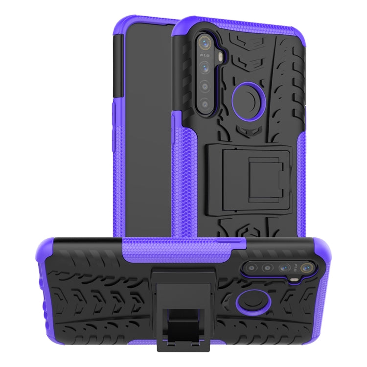 For OPPO Realme / Realme C3 Tire Texture Shockproof TPU + PC Protective Case with Holder