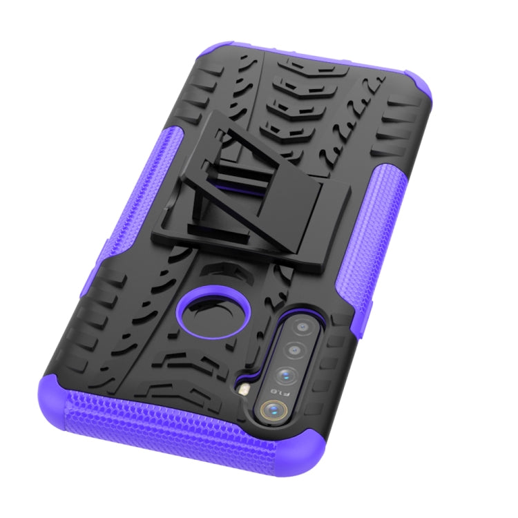 For OPPO Realme / Realme C3 Tire Texture Shockproof TPU + PC Protective Case with Holder