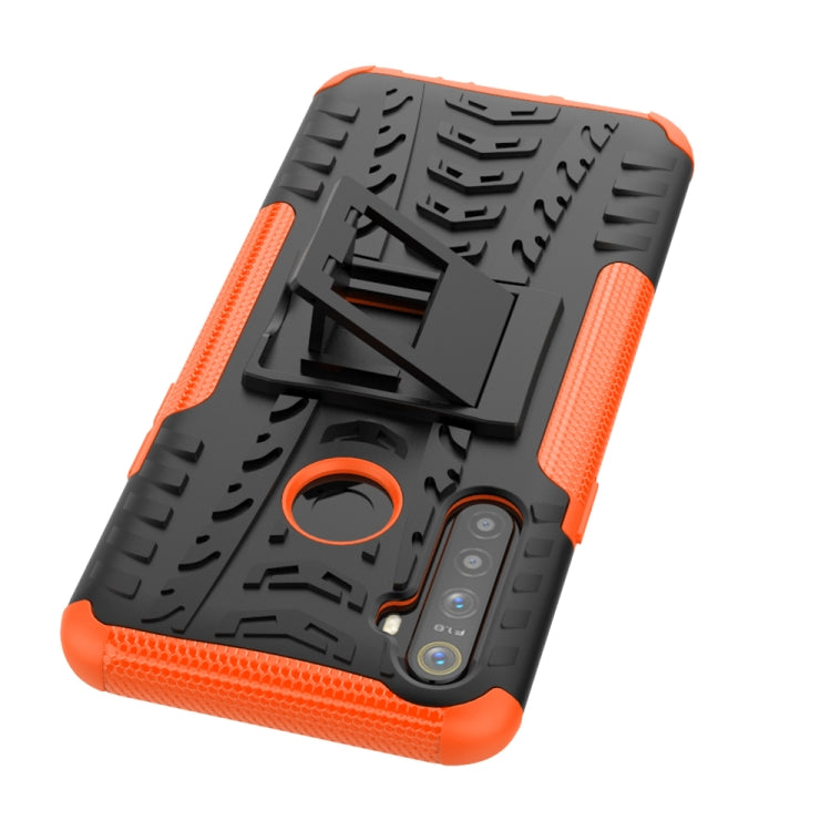 For OPPO Realme / Realme C3 Tire Texture Shockproof TPU + PC Protective Case with Holder