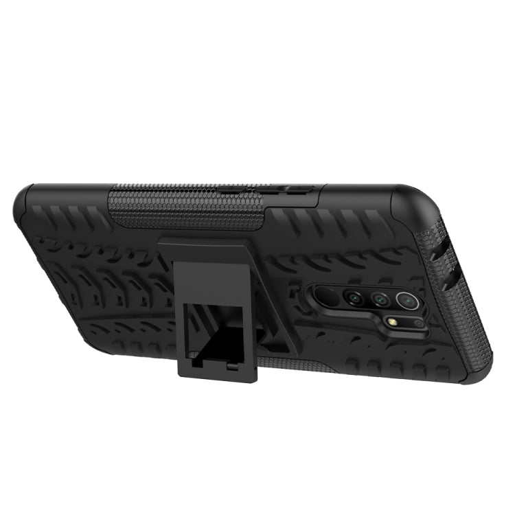 For Xiaomi Redmi 9 Tire Texture Shockproof TPU + PC Protective Case with Holder