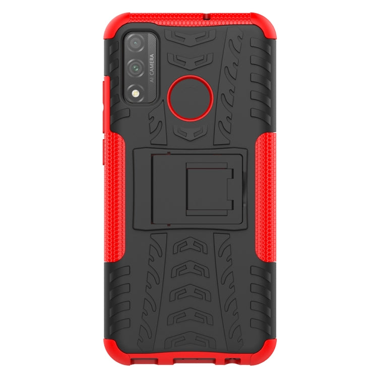 For Huawei P Smart (2020) Tire Texture Shockproof TPU + PC Protective Case with Holder