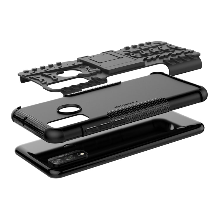 For Huawei P Smart (2020) Tire Texture Shockproof TPU + PC Protective Case with Holder