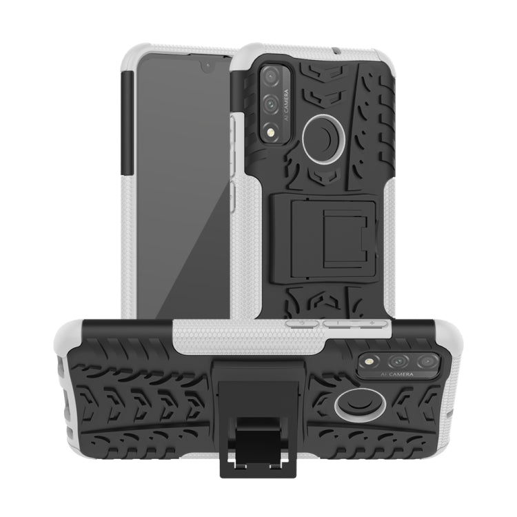 For Huawei P Smart (2020) Tire Texture Shockproof TPU + PC Protective Case with Holder