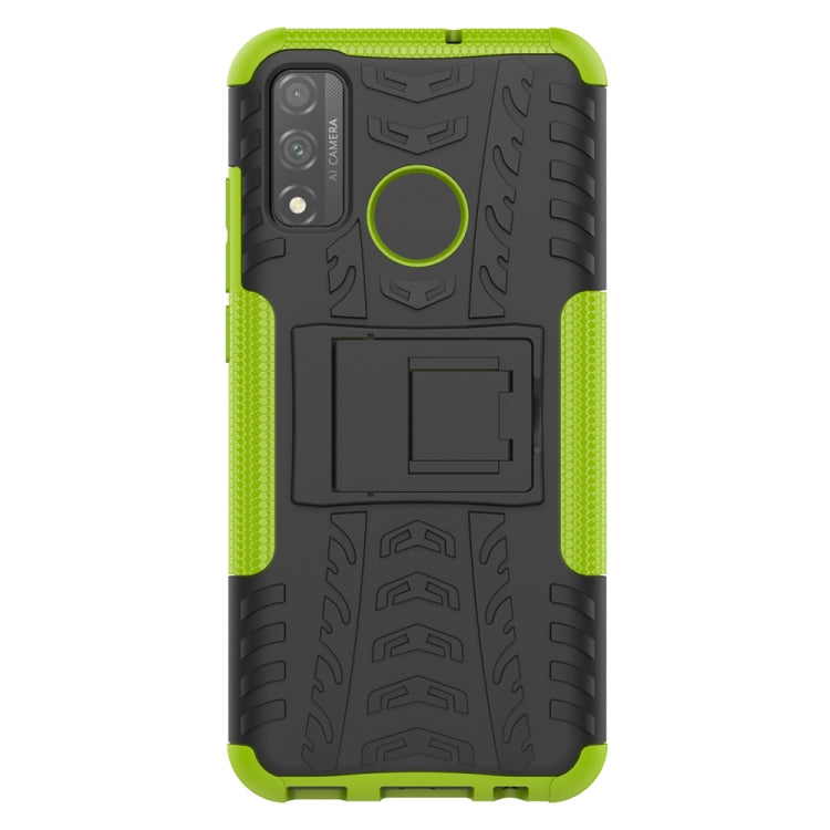 For Huawei P Smart (2020) Tire Texture Shockproof TPU + PC Protective Case with Holder
