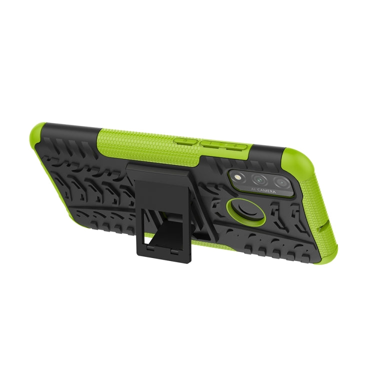For Huawei P Smart (2020) Tire Texture Shockproof TPU + PC Protective Case with Holder
