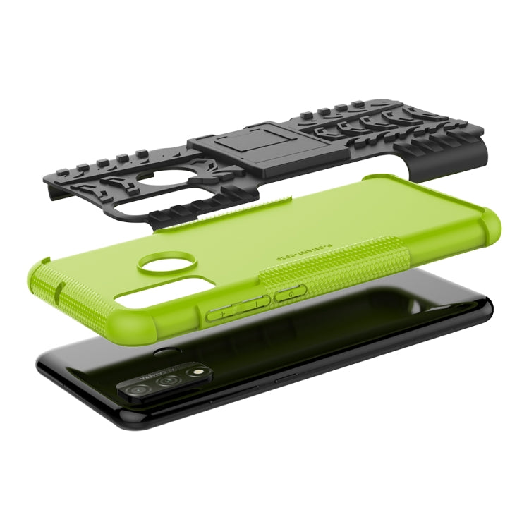 For Huawei P Smart (2020) Tire Texture Shockproof TPU + PC Protective Case with Holder