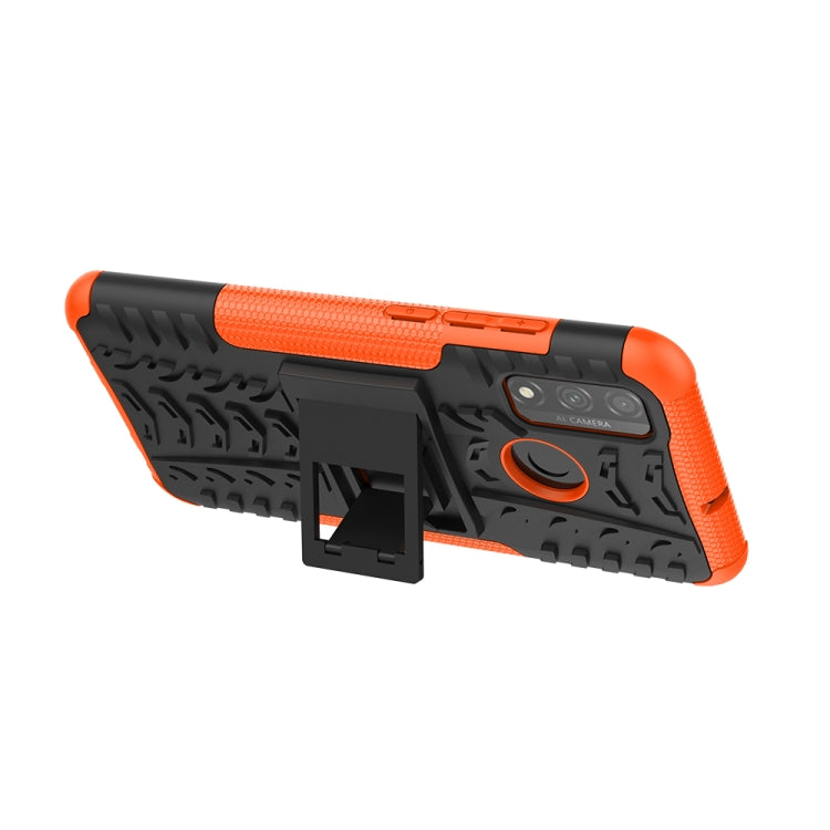 For Huawei P Smart (2020) Tire Texture Shockproof TPU + PC Protective Case with Holder