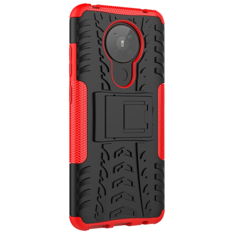 For Nokia 5.3 Tire Texture Shockproof TPU + PC Protective Case with Holder