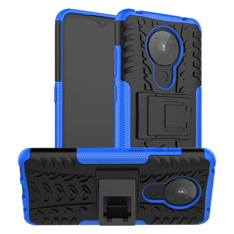 For Nokia 5.3 Tire Texture Shockproof TPU + PC Protective Case with Holder