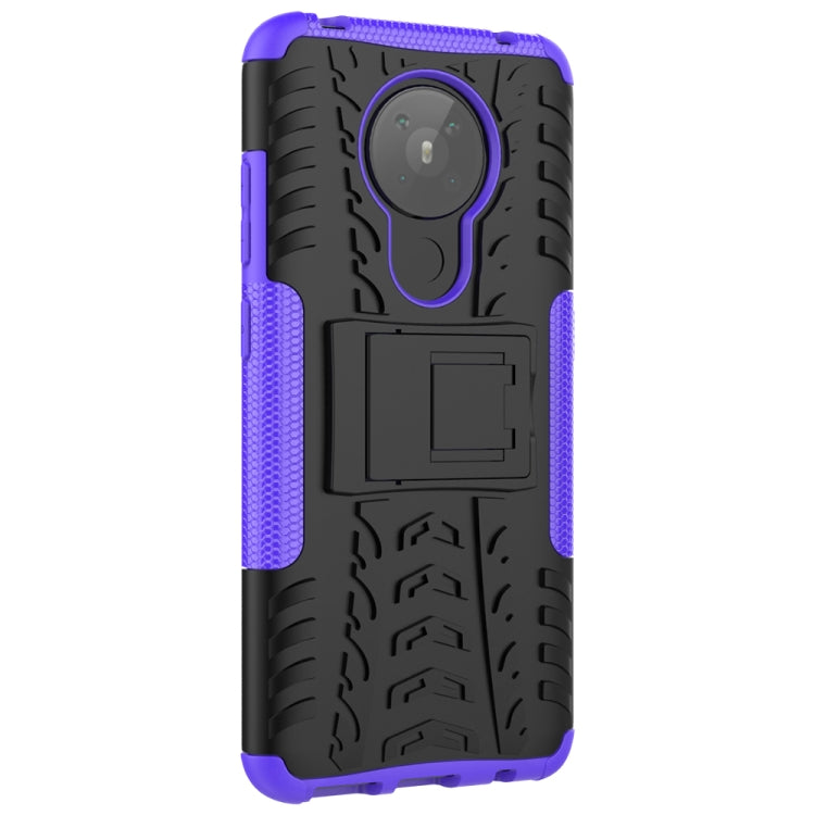 For Nokia 5.3 Tire Texture Shockproof TPU + PC Protective Case with Holder