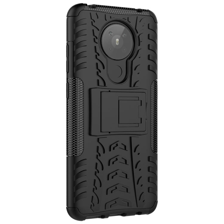 For Nokia 5.3 Tire Texture Shockproof TPU + PC Protective Case with Holder