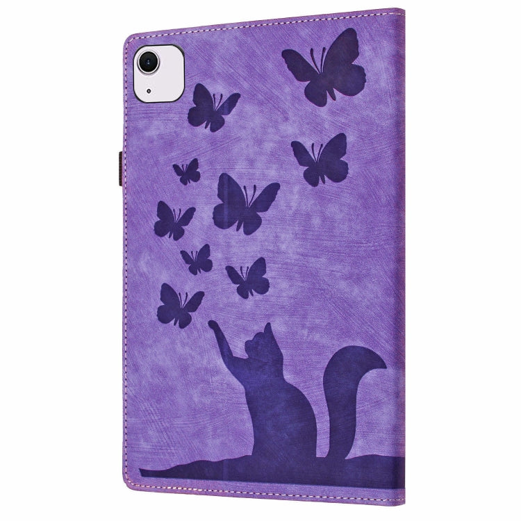 For iPad Air 11 2026 / 2025 / 2024 Butterfly Cat Embossing Leather Tablet Case