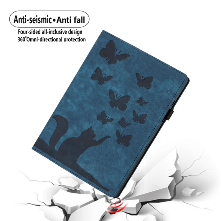 For iPad Air 11 2026 / 2025 / 2024 Butterfly Cat Embossing Leather Tablet Case