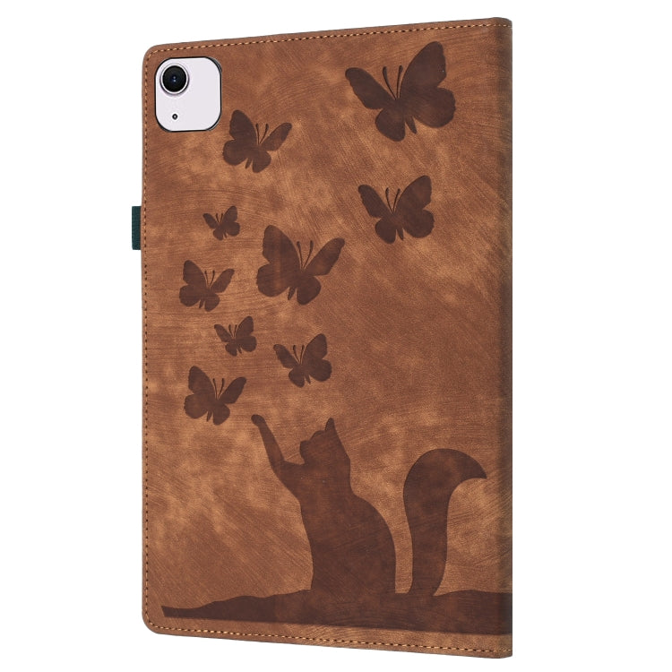 For iPad Air 11 2026 / 2025 / 2024 Butterfly Cat Embossing Leather Tablet Case