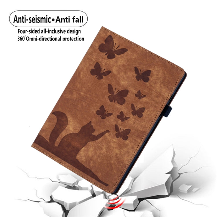 For iPad Air 11 2026 / 2025 / 2024 Butterfly Cat Embossing Leather Tablet Case